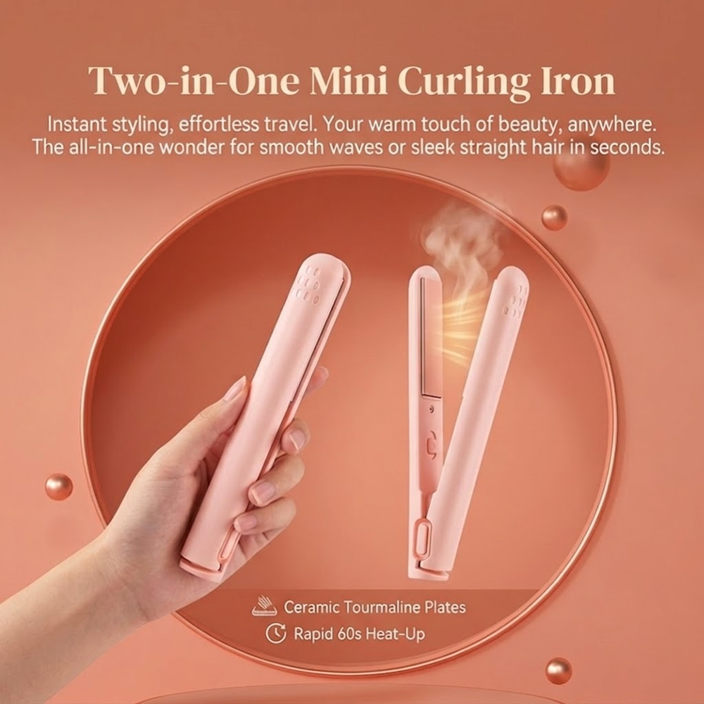GLORENDA® ⏳2-in-1 Mini Curling Iron